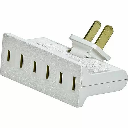 Eaton Cooper Wiring Swivel 3 Outlet Tap, White 125V (125V, White)