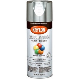 COLORmaxx Spray Paint + Primer, Metallic Silver, 12-oz.