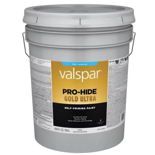 Valspar® Pro-Hide® Gold Ultra Exterior Self-Priming Paint Flat 5 Gallon Super One Coat White