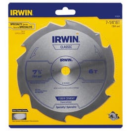 Carbide-Tipped Circular Saw Blade, Fiber Cement, 7.25-In., 6-Teeth