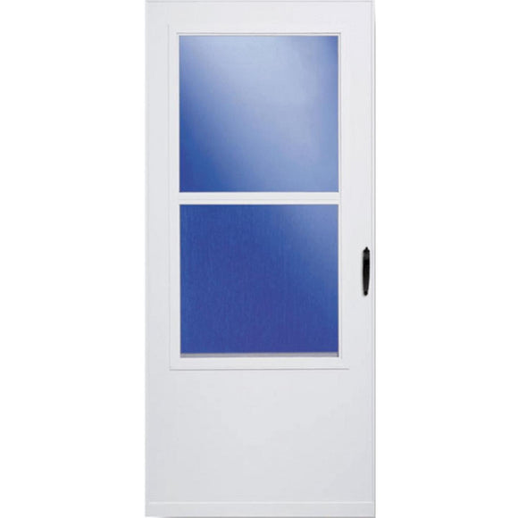 Larson 32 In. W x 80 In. H x 1 In. Thick White Self-Storing Vinyl Storm Door