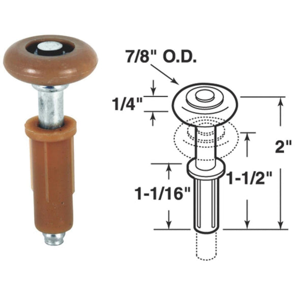 Prime-Line Steel Shaft Bifold Door Top Pivot Guide Wheel (2 Count)