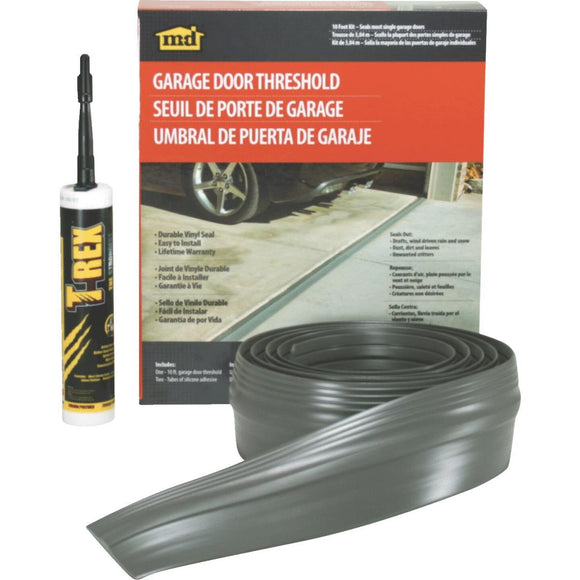 M-D 3-1/2 In. x 10 Ft. Gray Vinyl Threshold Garage Door Seal Kit