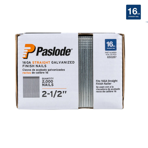 Paslode 16 Gauge F16 Straight Finish Nail Galvanized (2-1/2)