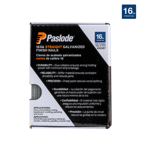 Paslode 16 Gauge F16 Straight Finish Nail Galvanized (2-1/2)