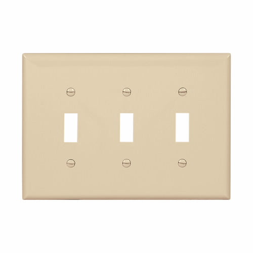 Eaton Cooper Wiring Toggle Wallplate, Ivory 3 Gang (Ivory, 3 Gang)