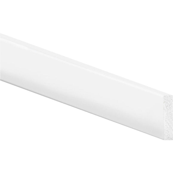 Inteplast Building Products 2-1/2 In. x 8 Ft. Crystal White Polystyrene Flat Molding