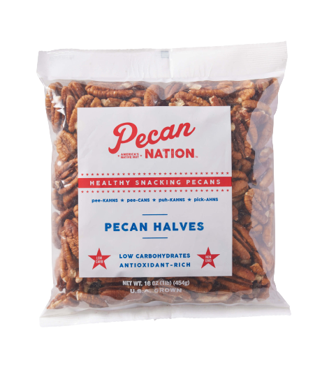 Pecan Nation Raw Pecan Halves 16 oz
