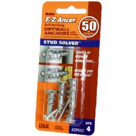 Stud Solver Drywall Anchors, Self-Drilling, Plastic, #50, 4-Pk.
