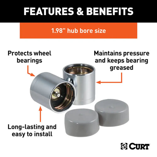 Curt 1.98 Bearing Protectors & Covers (2-Pack) #22198